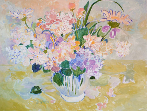 mrhoneybunny:Lillia Frantin“Late Summer Bouquet”oil, 36″ x 48″