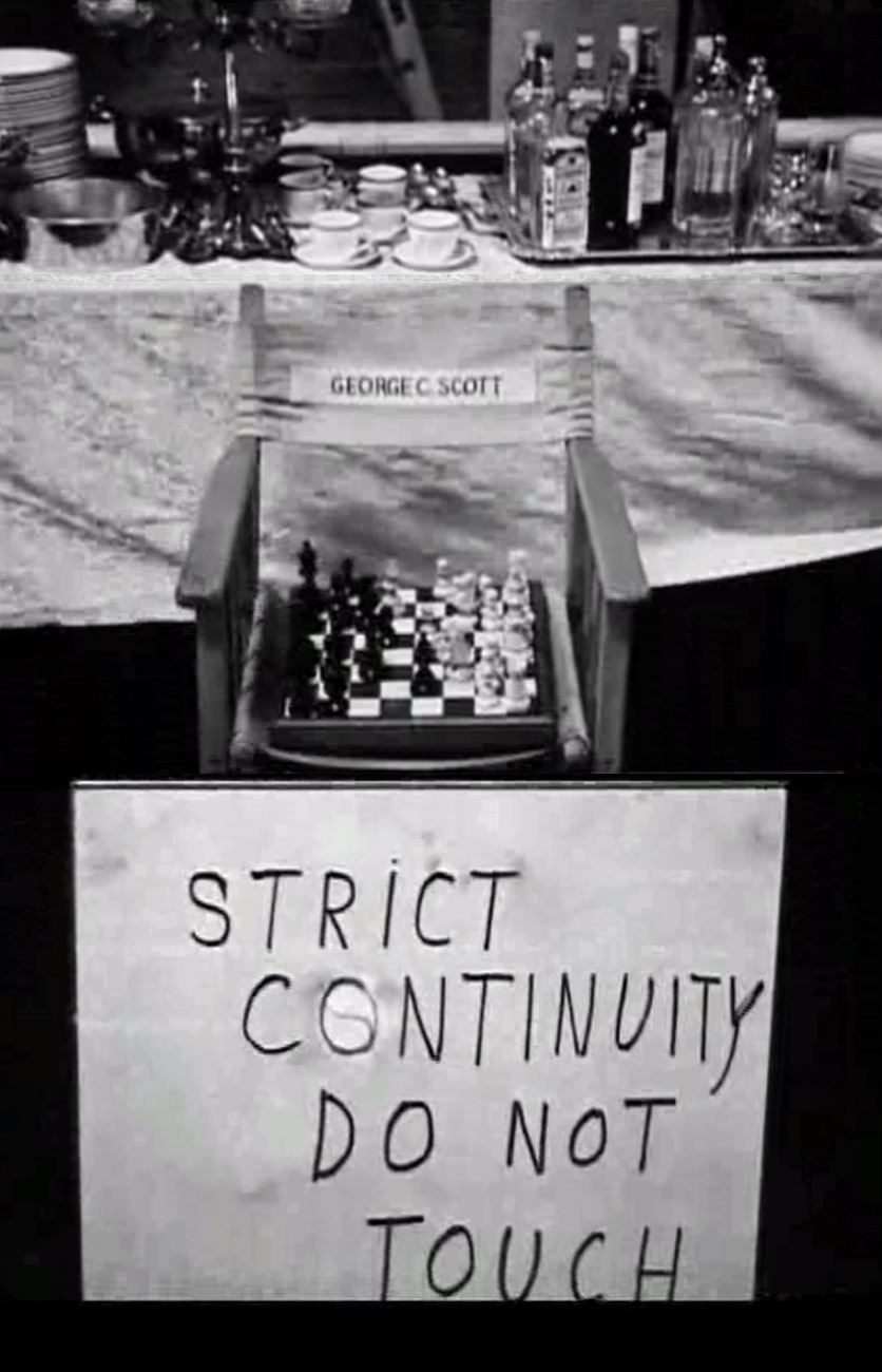 ziggyradiobear:  On the set of Dr Strangelove. Kubrick’s an avid chess player.