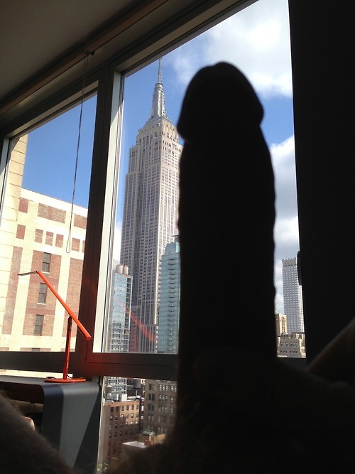 cocksthathurt:  Creative cock size comparison. Sure beats a can of Red Bull.  For more Empire State Building cock shots, follow Cocks That Hurt.