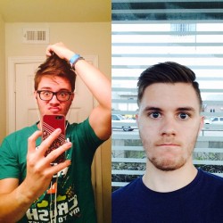 t-rexan:  #TransformationTuesday of me about five hours ago to now. Fresh cut!
