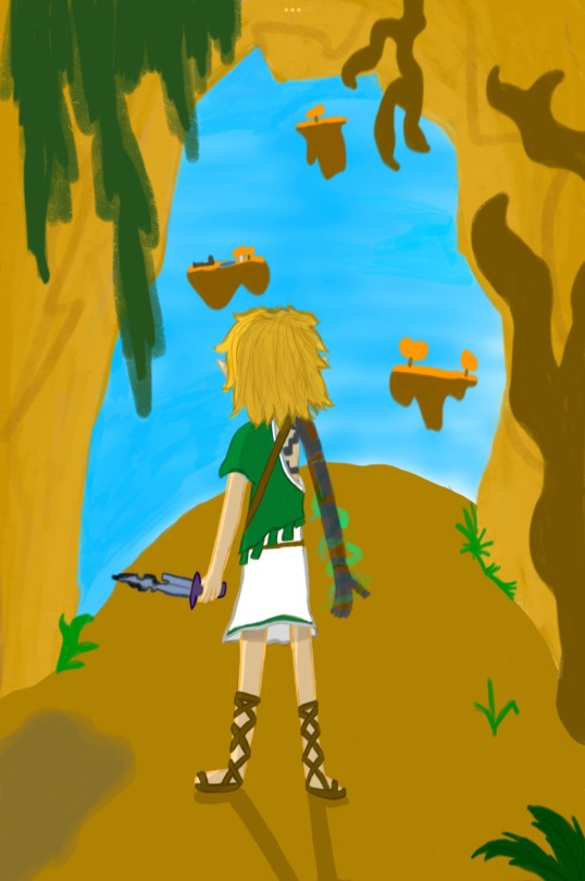 The Start Of TotK, Featuring Our Boy Link In My Art Style! Drew It A While Ago, So It May Be A Bit Weird)))
