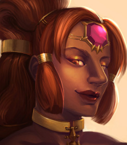 mechanicalaesthetic:  Portrait and Extended Portrait Commissions In order: Isra [Gerudo] for @blastermath Engel [Half-Elf] for Roubicek 