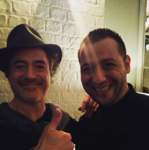 team-downey1965: Robert Downey Jr with a fan yesterday..  Via:  panos.dimitrakopoulos