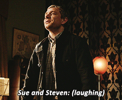 markgatiss:Important Sherlock Audio Commentary or basically laughing at Martin Freeman’s adora