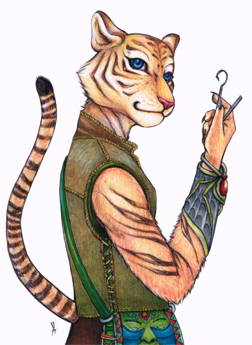 Six Feather Peregrine of the Coursing River Clan - tabaxi rogue/fighter from our Critical Role based