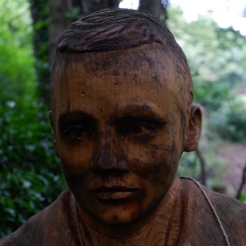 Wood Carving of St. Robert of Knaresborough.St. Robert was a 12th Century hermit monk - born in York