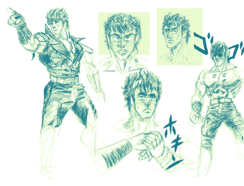 OK while I’m logged in, take this art dump from earlier this year. Read Hokuto no Ken