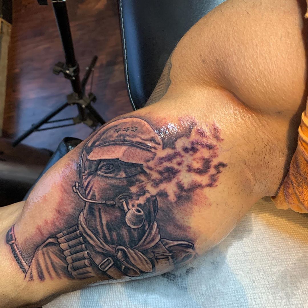 Mexican Revolution inspired tattoo done by Kiel Ferrari  Integrity Tattoo  in Royersford Pennsylvania  rtattoos