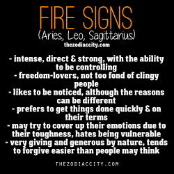 zodiaccity:  Zodiac Signs: Fire Signs - Aries,