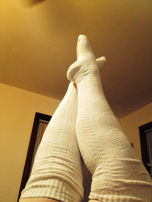 itsowet:  lifelovebookssex:  Socks by request. These are my favorite pair.  Dat thickness, dem panties, the CUTENESS!!! 