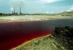architectureofdoom:  A polluted lake near