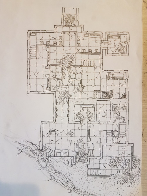ausj3w3l: Working on a large connected Dwarven fort that’s been overrun by a Goblin horde that