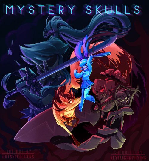 MSA: Mystery Skulls Animated - ArtworkLineart @artsyfeathersartsyblog , Coloring by @keylligraphy-in