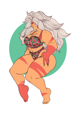 segarliah:  littlekikis:Needed a break from commissions so I drew Jasper in a favorite swimsuit of mine. Watermeloooons.  YEAH I REALLY LIKE HER MELONS 
