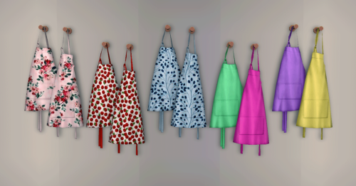 15 Apron On The Wall recolors. Since the mesh has 2 subsets, this means that the mix-and-match possi
