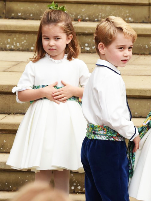 mimikwon: Prince George and Princess Charlotte at the Royal Wedding today. They are cute as always! 