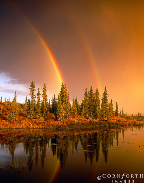 Stormy Double Rainbow Sunset by Cornforth Images on Flickr.