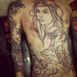 Thievinggenius:  Tattoo Done By Kate Mackay Gill. (In Progress)Https://Instagram.com/Kate_Selkie/