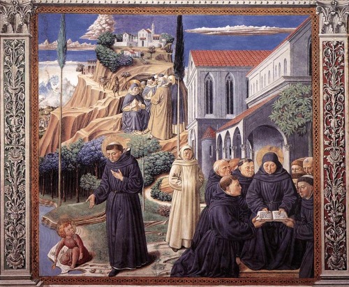 benozzo-gozzoli: The Parable of the Holy Trinity and the Visit to the Monks of Mount Pisano, 1465, B