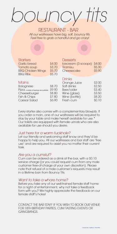 ignoredsex: casual-sex-captions: “This restaurant just opened around the corner, wanna go ther