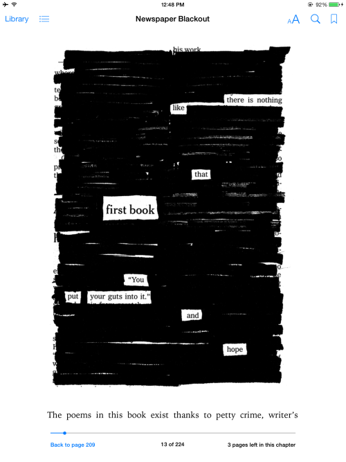 newspaperblackout: Newspaper Blackout is now available as an eBook. Comes with a dozen or so poems 