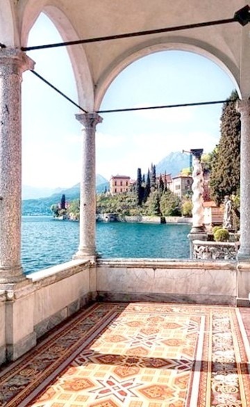 Columns, Lake Como, Italy