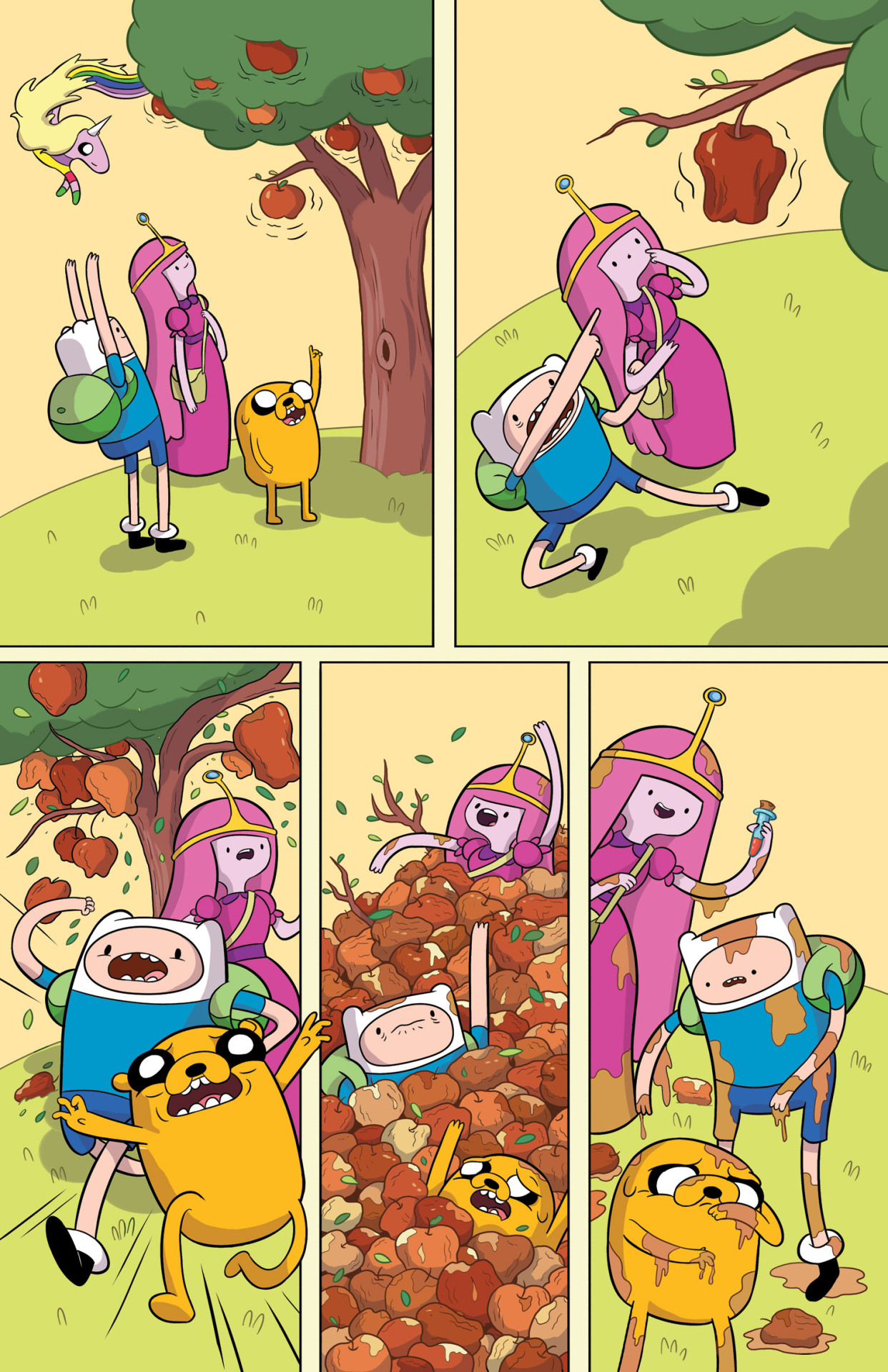 Another selection of pages from my comics for Adventure Time Magazine! These were lettered later by the publisher. Hurray for Tree Trunks and rotten apples and Totoro-inspired Jakes!