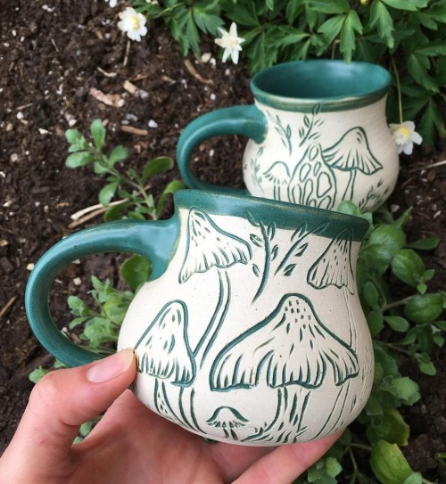 sosuperawesome:Mushroom Mugs and PlantersRosehill Pottery on Etsy