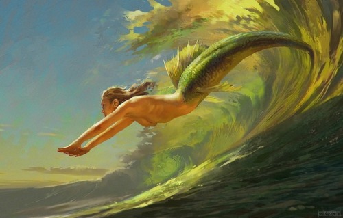 theamazingdigitalart: Jumping waves by Anna Podedworna