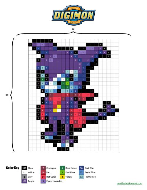 Digimon:  ImpmonDigimon is owned by Saban, Toei Animation, and Bandai.Find more Digimon perler bead 