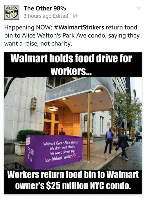spooopii:  cognitivedissonance:  Beautiful.  LMFAO, HOW PATRONIZING. Bitch, they want better pay! Give that shit to the homeless and hungry! 