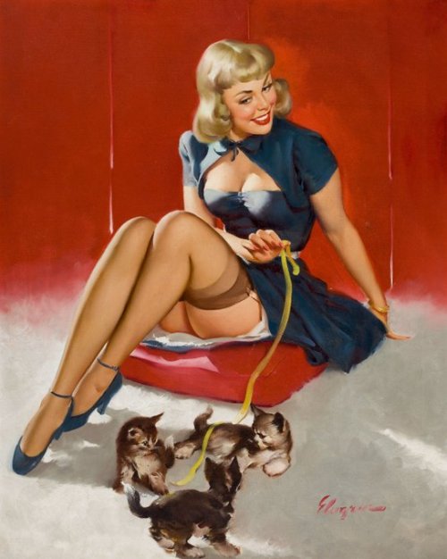 ricemilk413:One time I painted over gil elvgren‘s pin-up to be Aranea. 