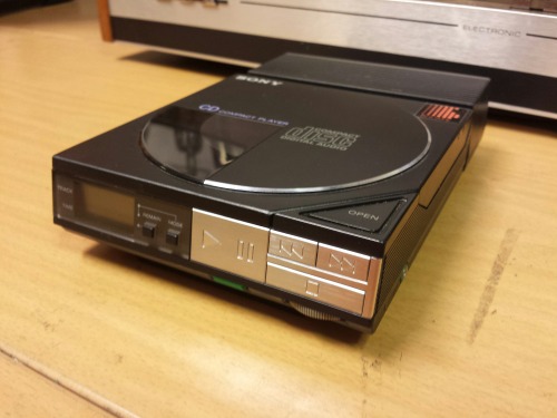 Sony D-50 Compact Disc Compact Player, 1982 with Sony AC-D50 Dock, 1982