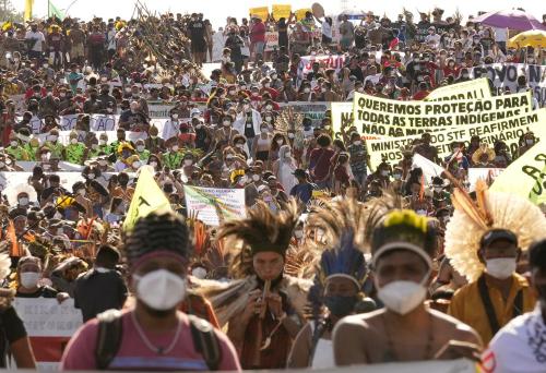 allthebrazilianpolitics:Brazil’s Indigenous march to pressure court on land rulingThousands of