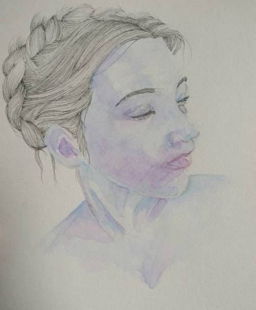 Better lighting and more depth to the hair #drawing #watercolourpaint #watercolourpencil #watercolou