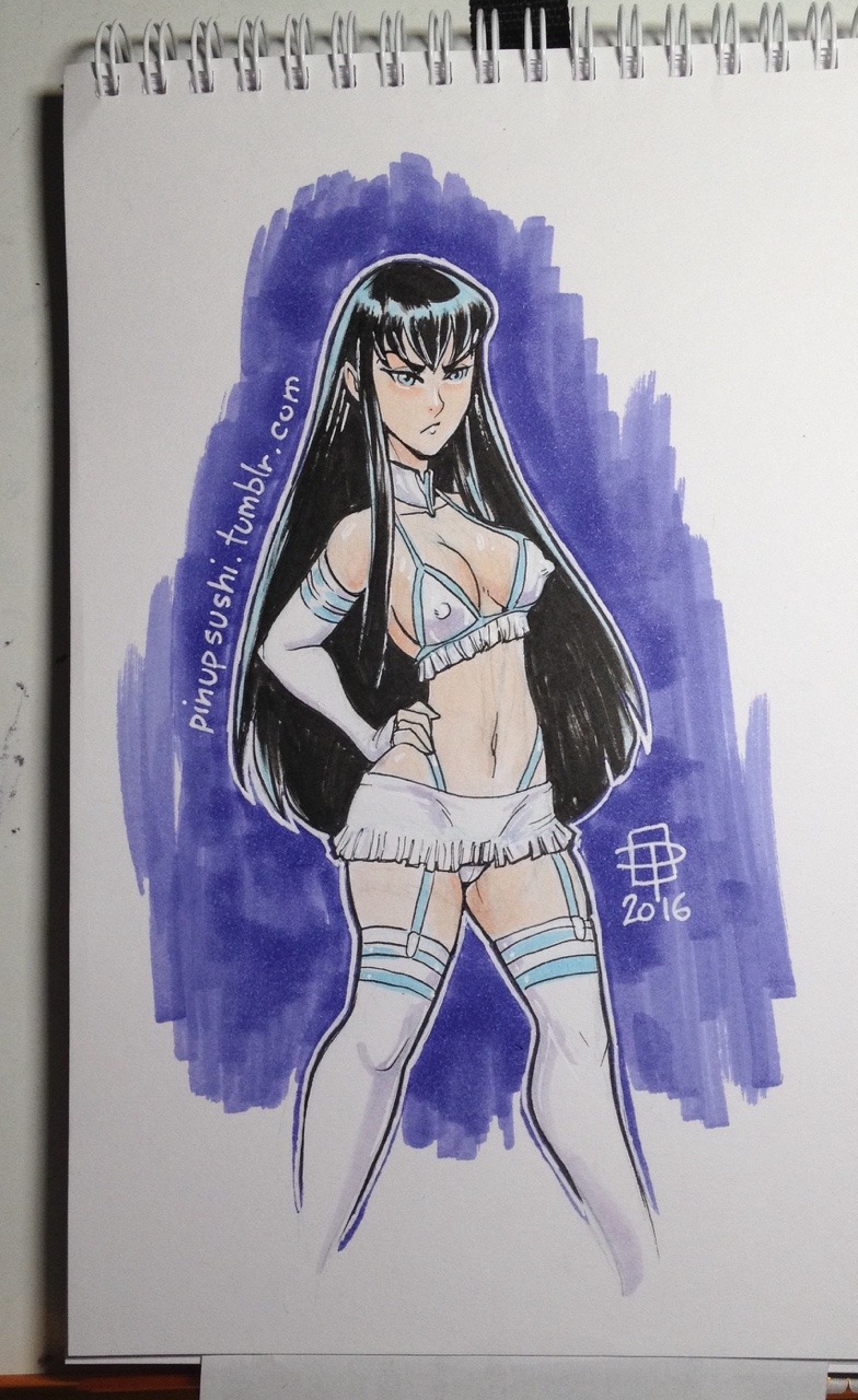 pinupsushi:  Quick (and a little messy) marker job of a sketch of a trashy-looking