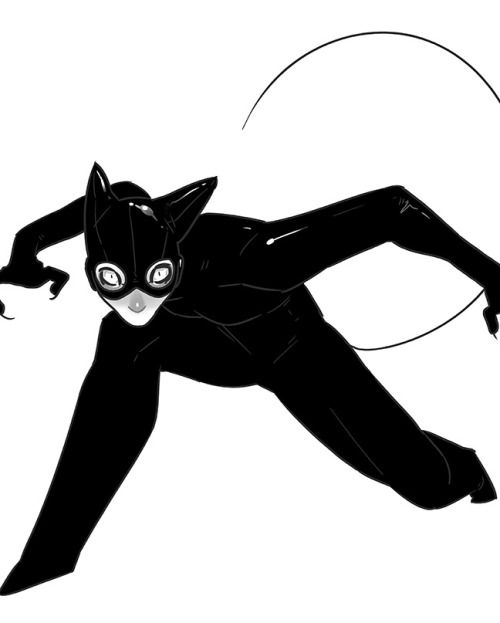 Cat belongs to DC Comics . Art by Meredith McClarenDescription: A black and white illustration of Ca