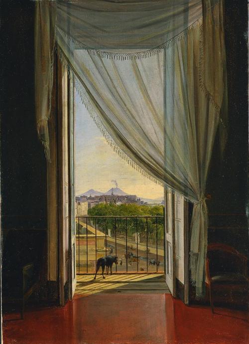 A View of Naples Through a WindowFranz Ludwig Catel (German; 1778–1856)1824Oil on paper, mounted on 