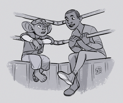 c-rowlesdraws:Nog and Jake, way back in season one: two unlikely best friends chilling in their favo