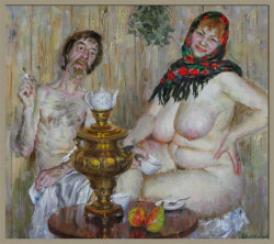 tits-in-art:  Victor Lyapkalo  - Samovar