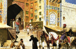 songsofwolves:  India by  Edwin Lord Weeks (1849-1903)  - Part XII  Steps of the Mosque Vazirkham, Lahore • Market Place at Agra • Horse Market, Persian Stables, Bombay 