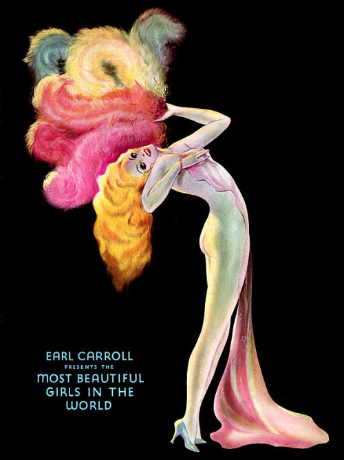 burleskateer:Beautiful cover to a vintage 30’s-era program for a ‘Earl Carroll’s Vanities’ burlesque show..
