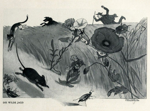 Ernst Kreidolf (1863-1956), ‘Die Wilde Jagd’ (The Wild Hunt), “Die Kunst”, 1