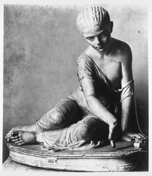 Roman statue of girl playing astragaloi. 130–150 AD. Marble. Finding Place: Caelian Hill in Rome.