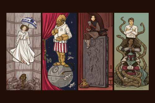 abrunetteandherbourbon: nerdsandgamersftw: Star Wars Designs By Karen Hallion Illustrations&nbs