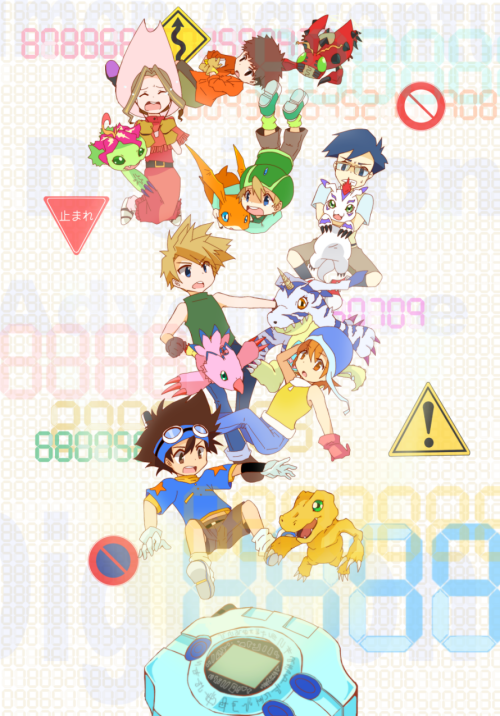 digimon-fanarts:  LET’S GO TO THE DIGITAL WORLD by あおぴー