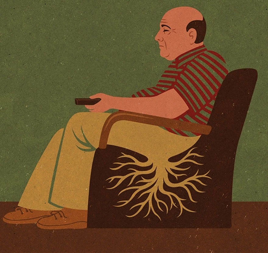 foodffs:  Satiric Illustrations Of Today’s Problems Drawn In The Style Of The 50s