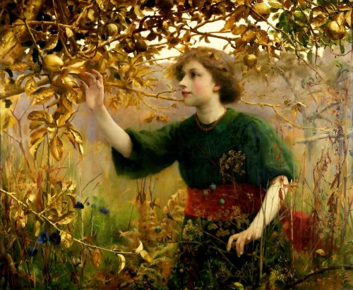 insipit:  Thomas Cooper Gotch (1854–1931, England)Gotch was an English Pre-Raphaelite painter and illustrator. He studied art in London and Antwerp before he married and studied in Paris with his wife, Caroline, a fellow artist. Returning to Britain,