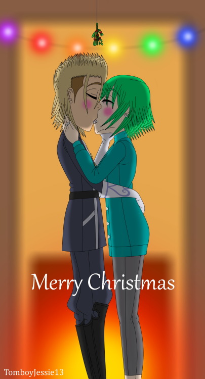 “You can draw Neashi with her love interest kissing under the mistletoe(?) I did that with Bra