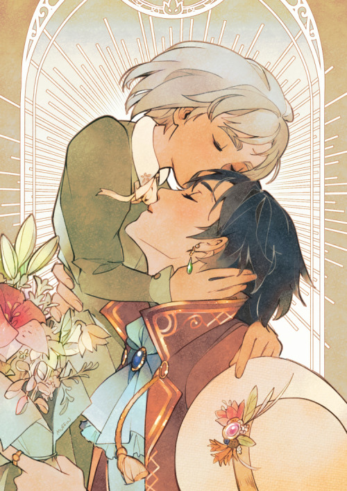 britishmuffin:Howl and Sophie &lt;3Timelapse video and lineart download will be available on pat